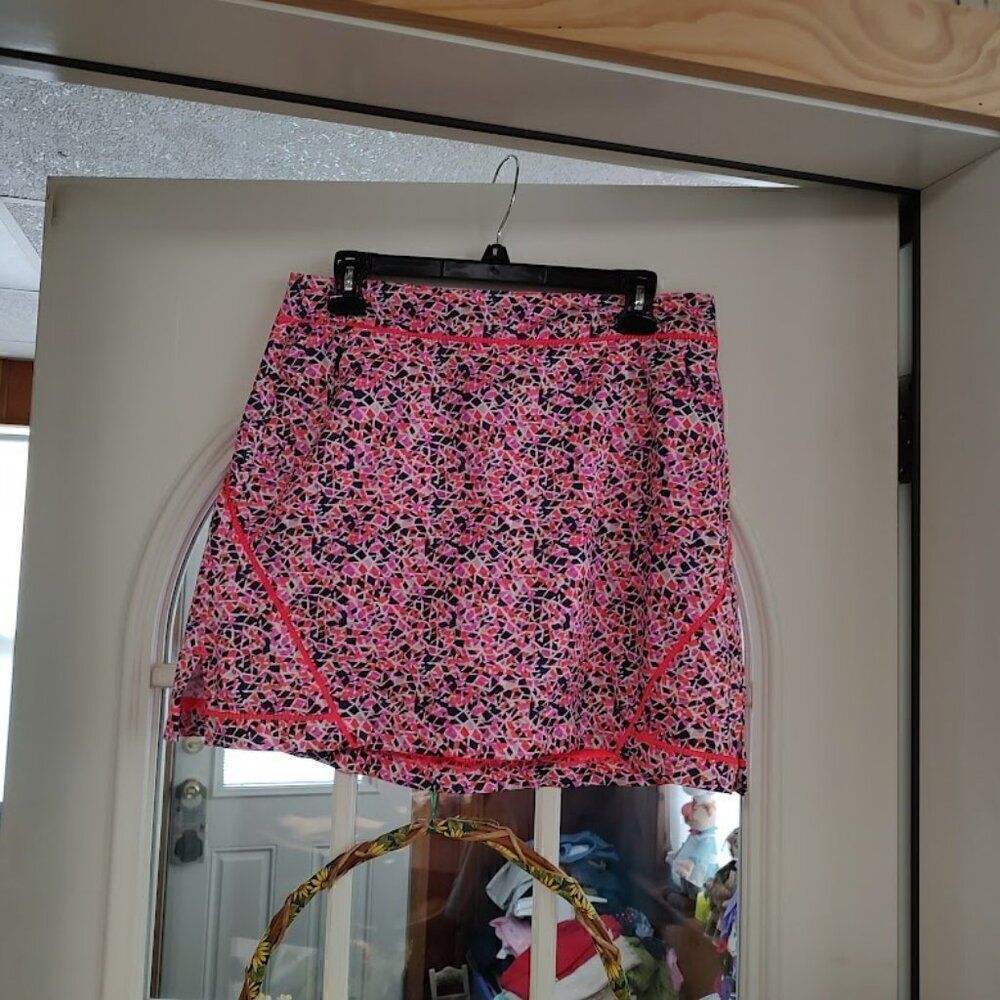 Lady Hagen Navy Blue Coral Multi-Color Golf Skort Size Women's 6